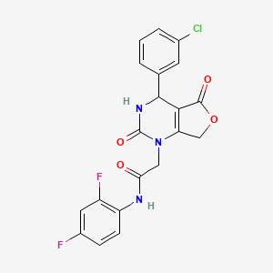 molecular formula C20H14ClF2N3O4 B2716711 2-(4-(3-chlorophenyl)-2,5-dioxo-3,4-dihydrofuro[3,4-d]pyrimidin-1(2H,5H,7H)-yl)-N-(2,4-difluorophenyl)acetamide CAS No. 1251678-72-4