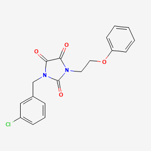1-[(3-Chlorophenyl)methyl]-3-(2-phenoxyethyl)imidazolidine-2,4,5-trione