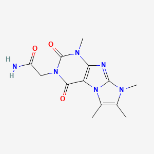molecular formula C13H16N6O3 B2716718 2-(4,6,7,8-Tetramethyl-1,3-dioxopurino[7,8-a]imidazol-2-yl)acetamide CAS No. 878414-25-6