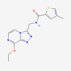 molecular formula C14H15N5O2S B2716721 N-((8-乙氧基-[1,2,4]三唑并[4,3-a]吡嗪-3-基)甲基)-4-甲基硫代吩-2-甲酰胺 CAS No. 2034547-38-9