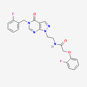molecular formula C22H19F2N5O3 B2716725 N-(2-(5-(2-氟苄基)-4-氧代-4,5-二氢-1H-吡唑并[3,4-d]嘧啶-1-基)乙基)-2-(2-氟苯氧基)乙酰胺 CAS No. 922137-39-1