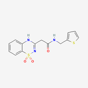 molecular formula C14H13N3O3S2 B2716727 2-(1,1-dioxido-2H-benzo[e][1,2,4]thiadiazin-3-yl)-N-(thiophen-2-ylmethyl)acetamide CAS No. 2320683-16-5