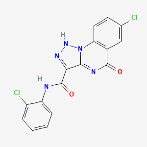 molecular formula C16H9Cl2N5O2 B2716730 7-chloro-N-(2-chlorophenyl)-5-hydroxy[1,2,3]triazolo[1,5-a]quinazoline-3-carboxamide CAS No. 1040710-13-1