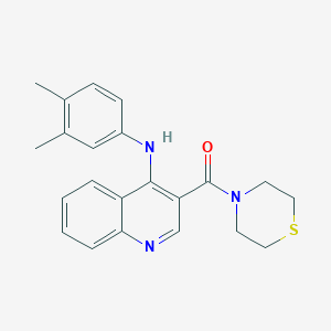 molecular formula C22H23N3OS B2716731 (4-((3,4-Dimethylphenyl)amino)quinolin-3-yl)(thiomorpholino)methanone CAS No. 1359177-40-4