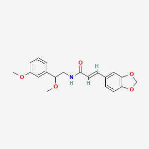 molecular formula C20H21NO5 B2716732 (E)-3-(苯并[d][1,3]二噁杂环-5-基)-N-(2-甲氧基-2-(3-甲氧基苯基)乙基)丙烯酰胺 CAS No. 1706507-62-1