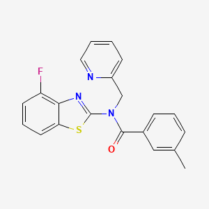 molecular formula C21H16FN3OS B2716760 N-(4-氟苯并[d]噻唑-2-基)-3-甲基-N-(吡啶-2-基甲基)苯甲酰胺 CAS No. 942002-85-9