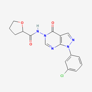 molecular formula C16H14ClN5O3 B2716763 N-(1-(3-chlorophenyl)-4-oxo-1H-pyrazolo[3,4-d]pyrimidin-5(4H)-yl)tetrahydrofuran-2-carboxamide CAS No. 899737-65-6