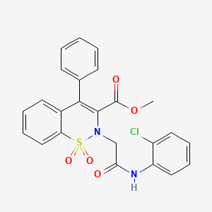 molecular formula C24H19ClN2O5S B2716765 methyl 2-(2-((2-chlorophenyl)amino)-2-oxoethyl)-4-phenyl-2H-benzo[e][1,2]thiazine-3-carboxylate 1,1-dioxide CAS No. 959502-55-7