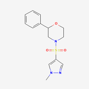 B2716769 4-((1-methyl-1H-pyrazol-4-yl)sulfonyl)-2-phenylmorpholine CAS No. 1797612-59-9