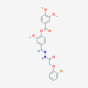 molecular formula C25H23BrN2O7 B2716781 [4-[(E)-[[2-(2-溴苯氧基)乙酰]肼基亚甲基]-2-甲氧基苯基] 3,4-二甲氧基苯甲酸酯 CAS No. 609776-99-0