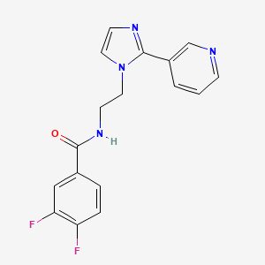 molecular formula C17H14F2N4O B2716785 3,4-二氟-N-(2-(2-(吡啶-3-基)-1H-咪唑-1-基)乙基)苯甲酰胺 CAS No. 2034507-37-2