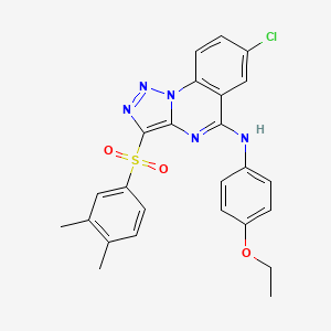molecular formula C25H22ClN5O3S B2716787 7-氯-3-[(3,4-二甲基苯基)磺酰]-N-(4-乙氧苯基)[1,2,3]噻唑并[1,5-a]喹唑啉-5-胺 CAS No. 893788-89-1