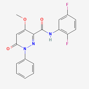 molecular formula C18H13F2N3O3 B2716788 N-(2,5-difluorophenyl)-4-methoxy-6-oxo-1-phenyl-1,6-dihydropyridazine-3-carboxamide CAS No. 1002254-60-5