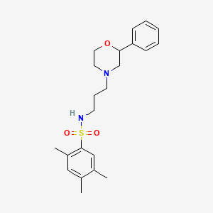 molecular formula C22H30N2O3S B2716789 2,4,5-trimethyl-N-(3-(2-phenylmorpholino)propyl)benzenesulfonamide CAS No. 954249-56-0