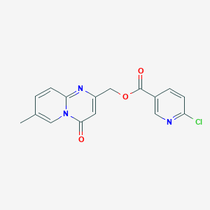 molecular formula C16H12ClN3O3 B2716790 (7-Methyl-4-oxopyrido[1,2-a]pyrimidin-2-yl)methyl 6-chloropyridine-3-carboxylate CAS No. 874977-25-0