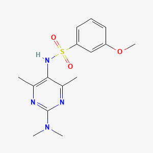 molecular formula C15H20N4O3S B2716794 N-(2-(二甲基氨基)-4,6-二甲基嘧啶-5-基)-3-甲氧基苯磺酰胺 CAS No. 1797650-95-3