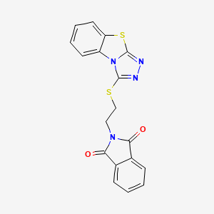 molecular formula C18H12N4O2S2 B2716795 2-[2-([1,2,4]三唑[3,4-b][1,3]苯并噻唑-3-基硫基)乙基]-1H-异吲哚-1,3(2H)-二酮 CAS No. 300556-34-7