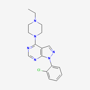 molecular formula C17H19ClN6 B2716796 1-(2-chlorophenyl)-4-(4-ethylpiperazin-1-yl)-1H-pyrazolo[3,4-d]pyrimidine CAS No. 946304-04-7