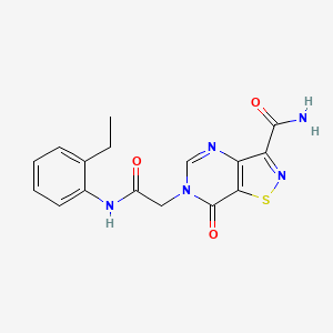 molecular formula C16H15N5O3S B2716803 N-甲基-3-(4-{2-[(2-甲基苯基)氨基]-2-氧代乙基}-3-氧代-3,4-二氢喹喔啉-2-基)丙酰胺 CAS No. 1251681-26-1