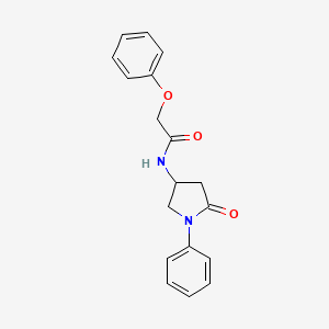 molecular formula C18H18N2O3 B2716804 N-(5-氧代-1-苯基吡咯啉-3-基)-2-苯氧基乙酰胺 CAS No. 905674-74-0