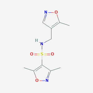 molecular formula C10H13N3O4S B2716805 3,5-dimethyl-N-((5-methylisoxazol-4-yl)methyl)isoxazole-4-sulfonamide CAS No. 2034245-66-2