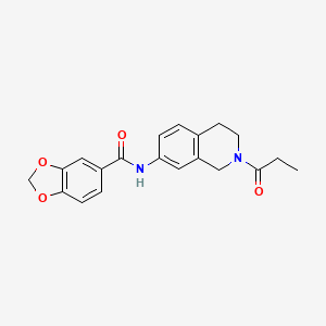 N-(2-propionyl-1,2,3,4-tetrahydroisoquinolin-7-yl)benzo[d][1,3]dioxole-5-carboxamide