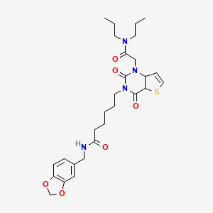 N-[(2H-1,3-benzodioxol-5-yl)methyl]-6-{1-[(dipropylcarbamoyl)methyl]-2,4-dioxo-1H,2H,3H,4H-thieno[3,2-d]pyrimidin-3-yl}hexanamide