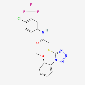 molecular formula C17H13ClF3N5O2S B2716813 N-[4-chloro-3-(trifluoromethyl)phenyl]-2-[1-(2-methoxyphenyl)tetrazol-5-yl]sulfanylacetamide CAS No. 897805-49-1