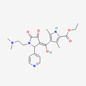 ethyl 4-(1-(2-(dimethylamino)ethyl)-4-hydroxy-5-oxo-2-(pyridin-4-yl)-2,5-dihydro-1H-pyrrole-3-carbonyl)-3,5-dimethyl-1H-pyrrole-2-carboxylate