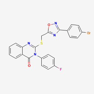 2-(((3-(4-bromophenyl)-1,2,4-oxadiazol-5-yl)methyl)thio)-3-(4-fluorophenyl)quinazolin-4(3H)-one