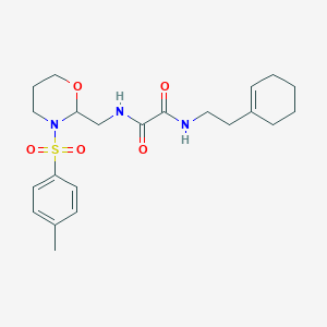 molecular formula C22H31N3O5S B2716820 N-[2-(cyclohexen-1-yl)ethyl]-N'-[[3-(4-methylphenyl)sulfonyl-1,3-oxazinan-2-yl]methyl]oxamide CAS No. 872862-71-0