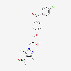 1-(1-{3-[4-(4-chlorobenzoyl)phenoxy]-2-hydroxypropyl}-3,5-dimethyl-1H-pyrazol-4-yl)ethan-1-one