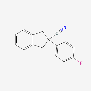 molecular formula C16H12FN B2716828 2-(4-Fluorophenyl)-2,3-dihydro-1H-indene-2-carbonitrile CAS No. 1175745-28-4