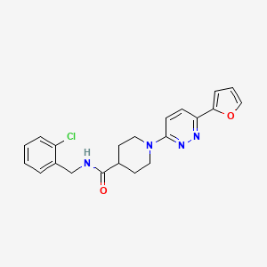 molecular formula C21H21ClN4O2 B2716831 N-(2-氯苄基)-1-(6-(呋喃-2-基)吡啶并[3,4-d]嘧啶-3-基)哌啶-4-甲酰胺 CAS No. 1105233-95-1