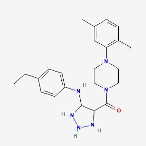 molecular formula C23H28N6O B2716845 4-[4-(2,5-dimethylphenyl)piperazine-1-carbonyl]-N-(4-ethylphenyl)-1H-1,2,3-triazol-5-amine CAS No. 1291834-04-2