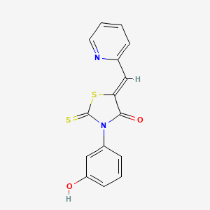 molecular formula C15H10N2O2S2 B2716852 (Z)-3-(3-hydroxyphenyl)-5-(pyridin-2-ylmethylene)-2-thioxothiazolidin-4-one CAS No. 840474-49-9
