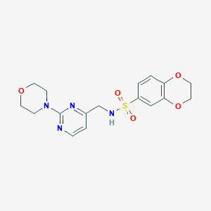 molecular formula C17H20N4O5S B2716860 N-((2-morpholinopyrimidin-4-yl)methyl)-2,3-dihydrobenzo[b][1,4]dioxine-6-sulfonamide CAS No. 1798035-01-4