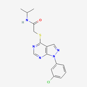 2-[1-(3-chlorophenyl)pyrazolo[3,4-d]pyrimidin-4-yl]sulfanyl-N-propan-2-ylacetamide