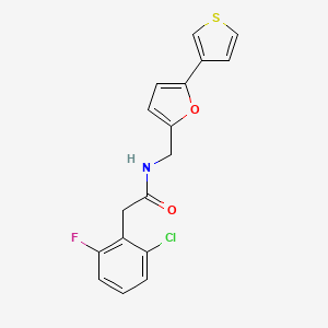 2-(2-chloro-6-fluorophenyl)-N-((5-(thiophen-3-yl)furan-2-yl)methyl)acetamide