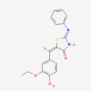 (2E,5E)-5-(3-ethoxy-4-hydroxybenzylidene)-2-(phenylimino)-1,3-thiazolidin-4-one