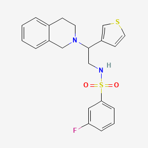 N-(2-(3,4-dihydroisoquinolin-2(1H)-yl)-2-(thiophen-3-yl)ethyl)-3-fluorobenzenesulfonamide