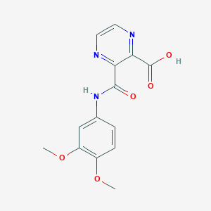 molecular formula C14H13N3O5 B2716890 3-((3,4-二甲氧基苯基)氨基甲酰)吡嘧啶-2-羧酸 CAS No. 685117-25-3