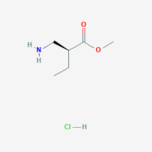 molecular formula C6H14ClNO2 B2716894 Methyl (2S)-2-(aminomethyl)butanoate;hydrochloride CAS No. 2227845-01-2