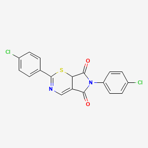 molecular formula C18H10Cl2N2O2S B2716895 2,6-bis(4-chlorophenyl)pyrrolo[3,4-e][1,3]thiazine-5,7(6H,7aH)-dione CAS No. 337920-14-6