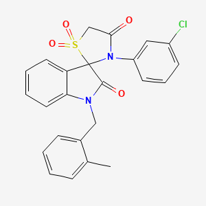3'-(3-Chlorophenyl)-1-[(2-methylphenyl)methyl]-1,2-dihydrospiro[indole-3,2'-[1lambda6,3]thiazolidine]-1',1',2,4'-tetrone