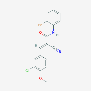 molecular formula C17H12BrClN2O2 B2716911 (E)-N-(2-bromophenyl)-3-(3-chloro-4-methoxyphenyl)-2-cyanoprop-2-enamide CAS No. 380562-87-8