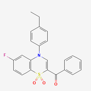 molecular formula C23H18FNO3S B2716912 [4-(4-ethylphenyl)-6-fluoro-1,1-dioxido-4H-1,4-benzothiazin-2-yl](phenyl)methanone CAS No. 1112440-35-3