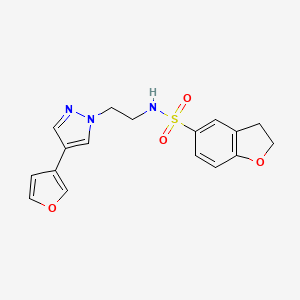 molecular formula C17H17N3O4S B2716914 N-(2-(4-(furan-3-yl)-1H-pyrazol-1-yl)ethyl)-2,3-dihydrobenzofuran-5-sulfonamide CAS No. 2034554-01-1