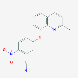 molecular formula C17H11N3O3 B2716915 5-(2-Methylquinolin-8-yl)oxy-2-nitrobenzonitrile CAS No. 1024068-66-3