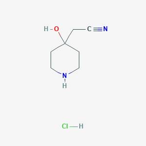 molecular formula C7H13ClN2O B2716927 2-(4-Hydroxypiperidin-4-yl)acetonitrile hydrochloride CAS No. 2093980-11-9